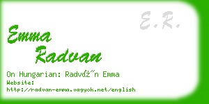 emma radvan business card